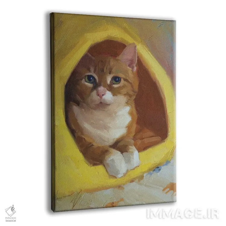 تابلو گربهٔ قرمز اثر الکس مووچون - نمای پرسپکتیو محصول