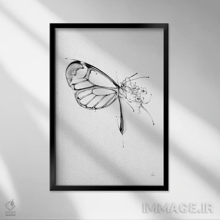 تابلو سوخت پروانهای اثر الکسیس مارکو - نمای قابدار مشکی