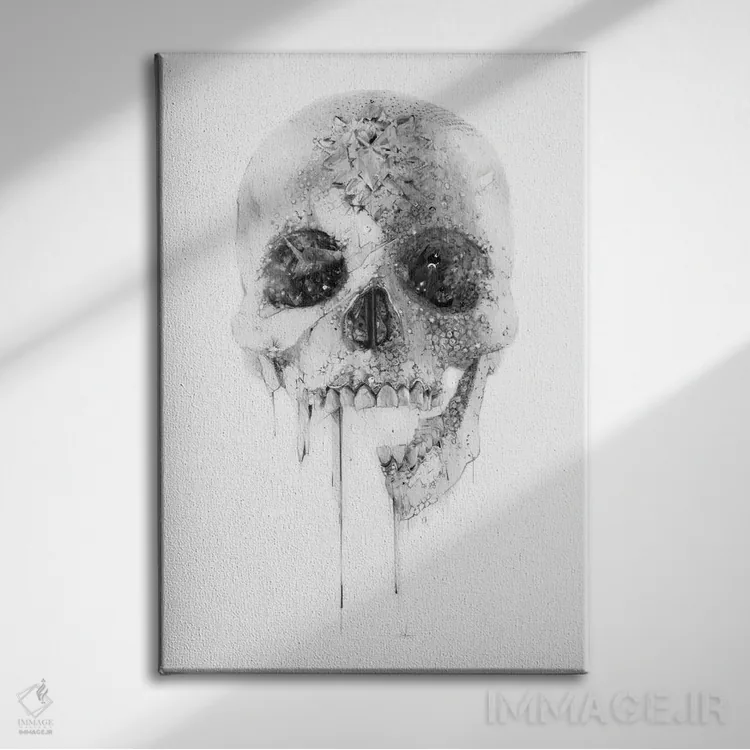 تابلو جمجمهٔ بلوری اثر الکسیس مارکو - نمای روبهرو روی دیوار