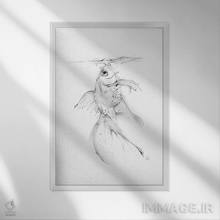 تابلو ضیافت ماهی اثر الکسیس مارکو - نمای قابدار سفید