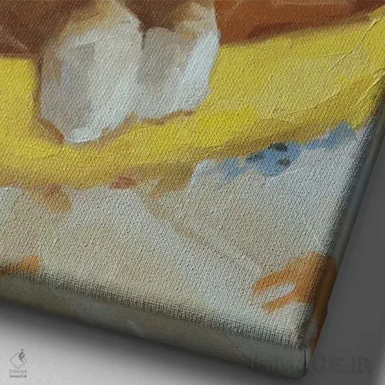 تابلو گربهٔ قرمز اثر الکس مووچون - نمای نزدیک بافت بوم