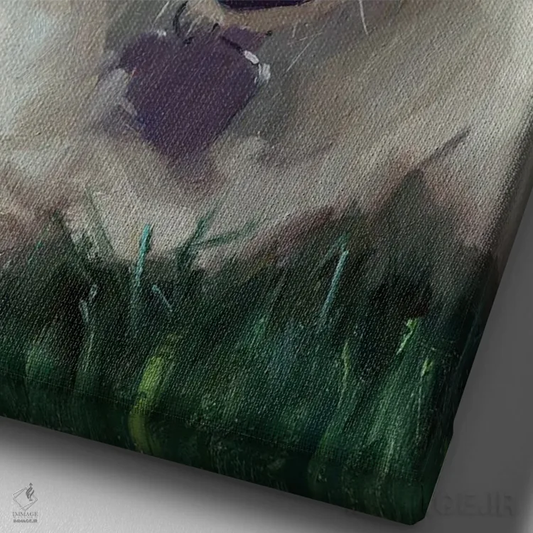 تابلو بیگل (سگ) اثر الکس مووچون - نمای نزدیک بافت بوم