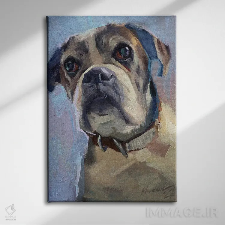 تابلو سگ باکسر اثر الکس مووچون - نمای روبهرو روی دیوار