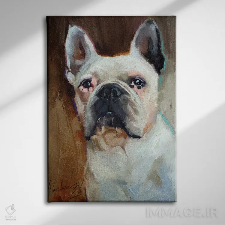 تابلو بولداگ (سگ) اثر الکس مووچون - نمای روبهرو روی دیوار