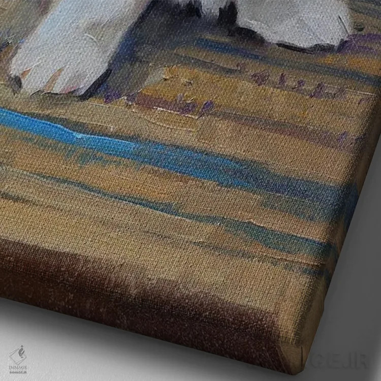 تابلو داشوند (سگ) اثر الکس مووچون - نمای نزدیک بافت بوم