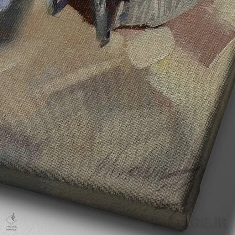 تابلو سگ باکسر اثر الکس مووچون - نمای نزدیک بافت بوم