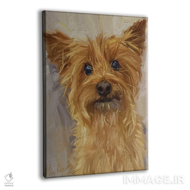 تابلو یورکشایر تریر (سگ) اثر الکس مووچون - نمای پرسپکتیو محصول