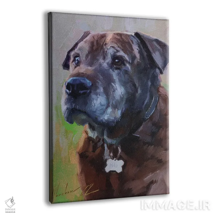 تابلو سگ قهوهای اثر الکس مووچون - نمای پرسپکتیو محصول