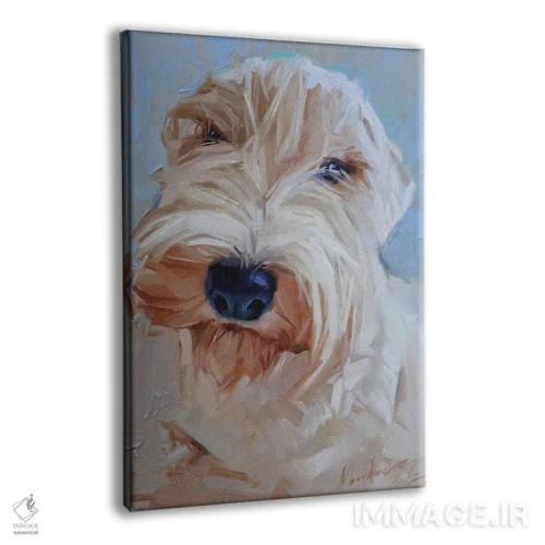 تابلو پرترهٔ سگ سفید اثر الکس مووچون - نمای پرسپکتیو محصول