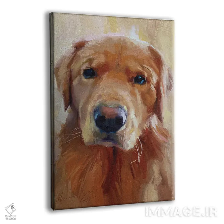 تابلو پرتـرهٔ سگ لابرادور زرد اثر الکس مووچون - نمای پرسپکتیو محصول
