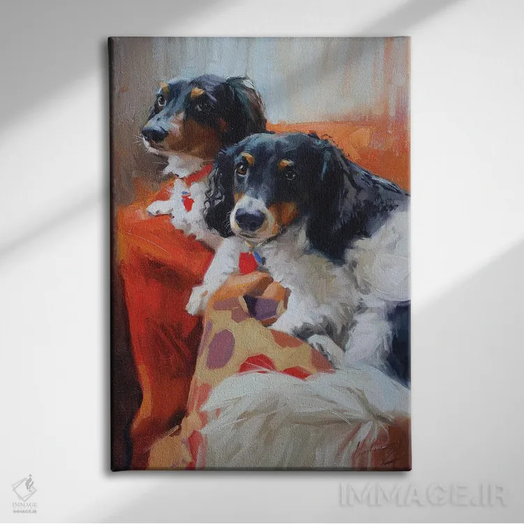 تابلو دو داشهوند (سگ) اثر الکس مووچون - نمای روبهرو روی دیوار