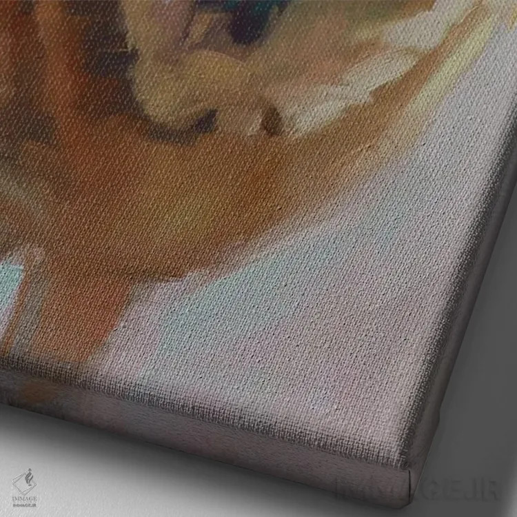 تابلو پرترهٔ لابرادور زرد اثر الکس مووچون - نمای نزدیک بافت بوم