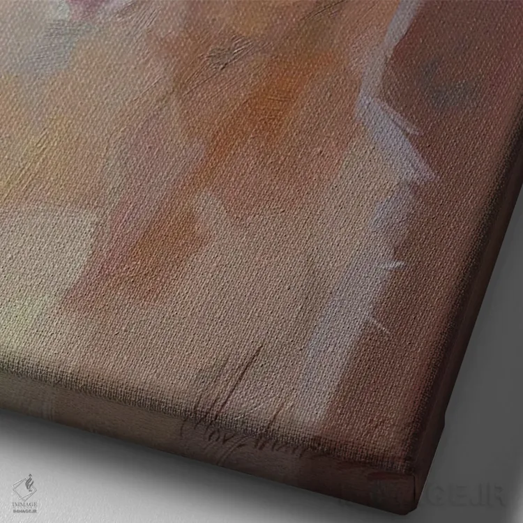 تابلو اثر هنری سگ سفید شاد اثر الکس مووچون - نمای نزدیک بافت بوم