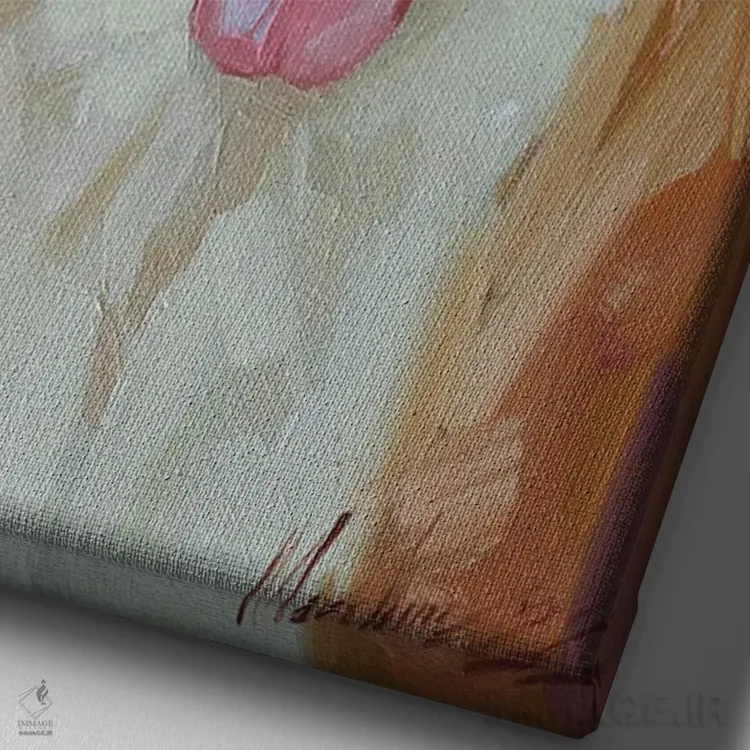 تابلو پرترهٔ هاسکی (سگ) اثر الکس مووچون - نمای نزدیک بافت بوم