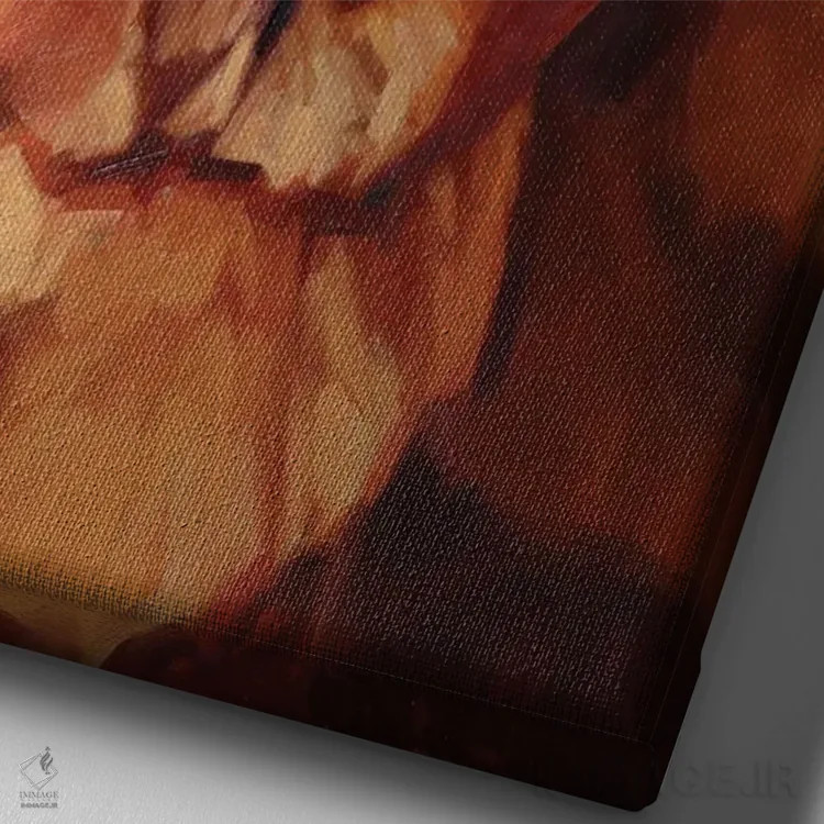 تابلو چوپان (سگ گله) اثر الکس مووچون - نمای نزدیک بافت بوم