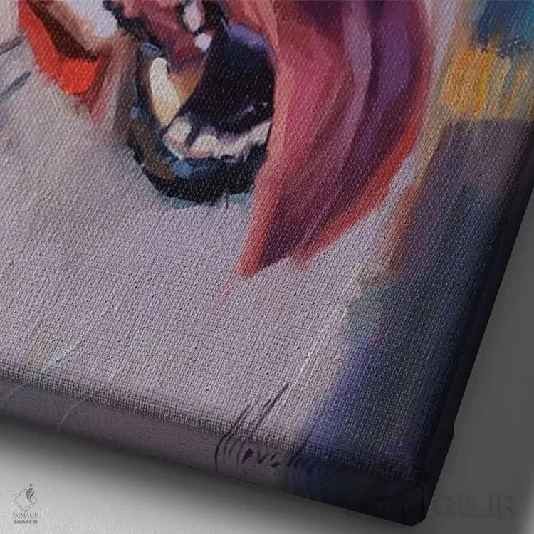 تابلو پرترهٔ تریر استفوردشر اثر الکس مووچون - نمای نزدیک بافت بوم