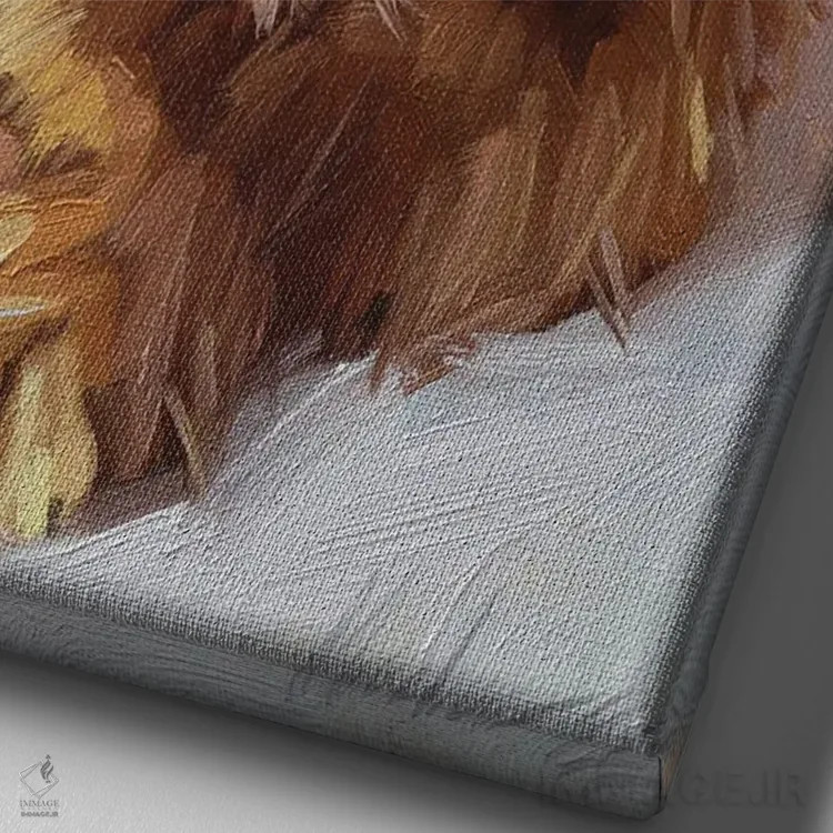 تابلو داشهوند کوچک (سگ سوسیس) اثر الکس مووچون - نمای نزدیک بافت بوم