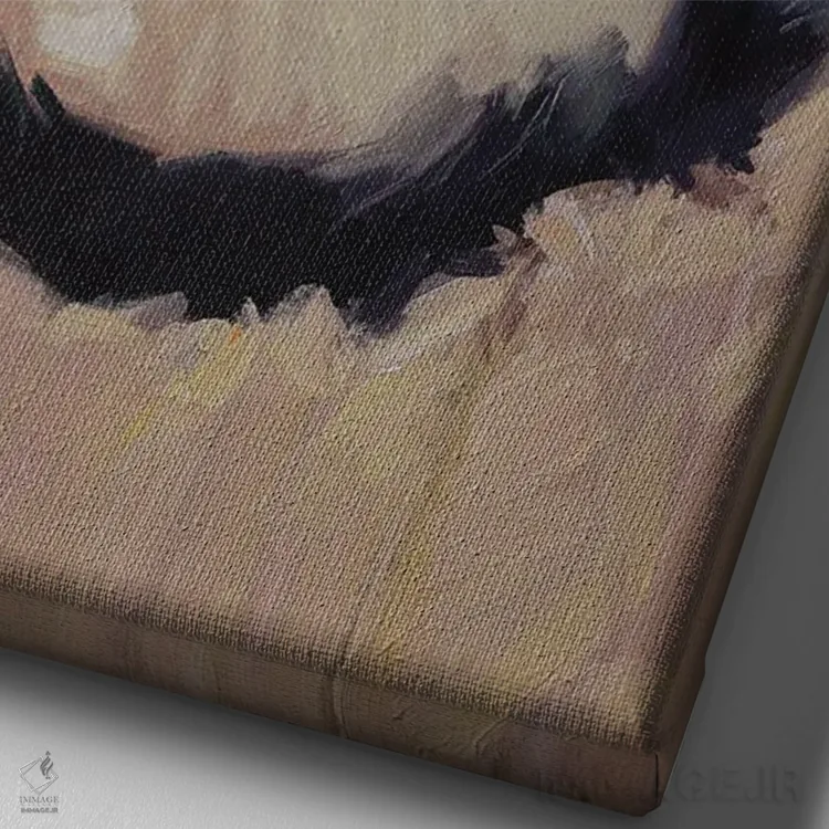 تابلو نقاشی گربه با توپ اثر الکس مووچون - نمای نزدیک بافت بوم