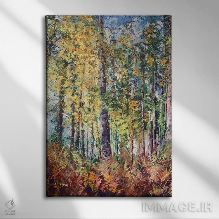 تابلو تختی از سرخسها اثر اندرو مودی - نمای روبهرو روی دیوار