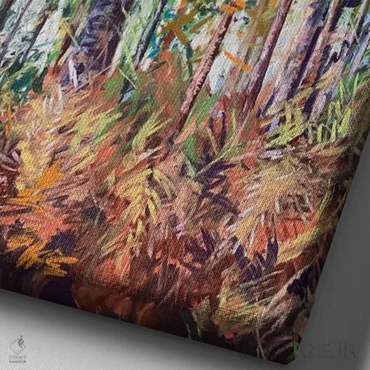 تابلو تختی از سرخسها اثر اندرو مودی - نمای نزدیک بافت بوم