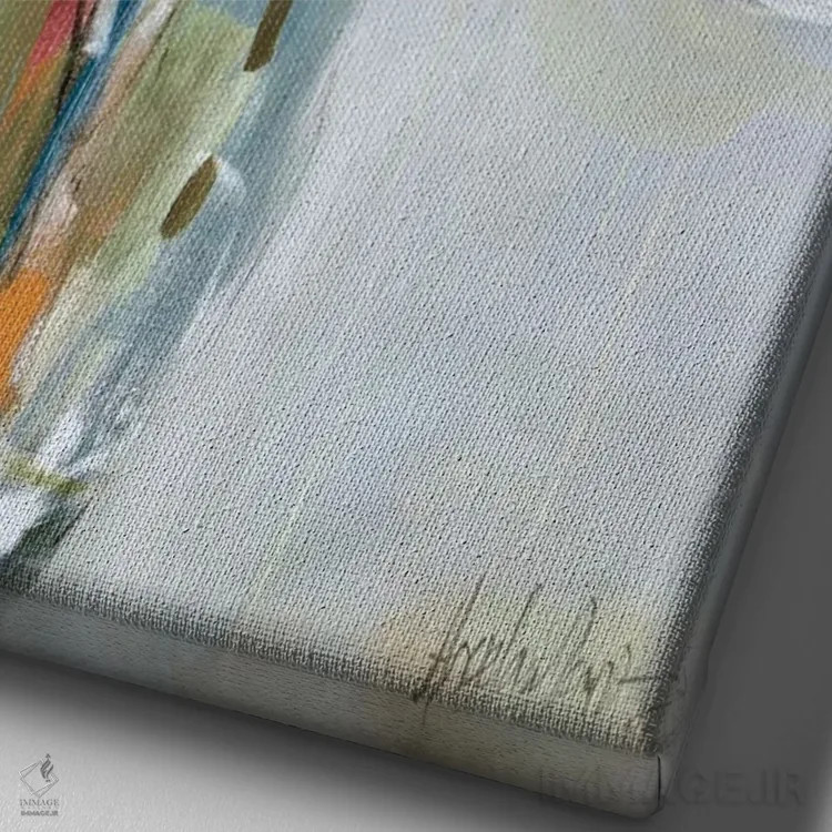 تابلو شکوفه دادن در نوامبر اثر آنجلا ماریـتز - نمای نزدیک بافت بوم