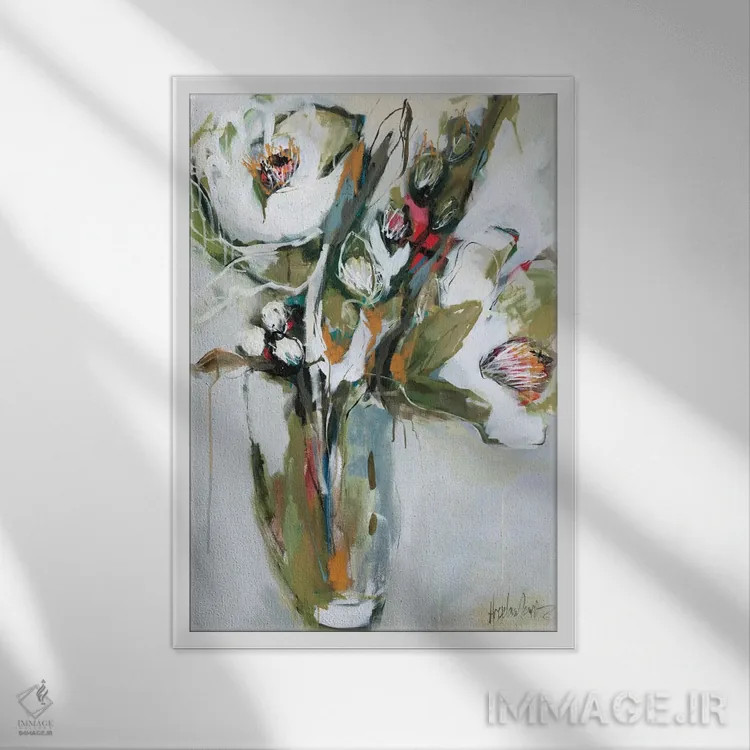 تابلو شکوفه دادن در نوامبر اثر آنجلا ماریـتز - نمای قابدار سفید