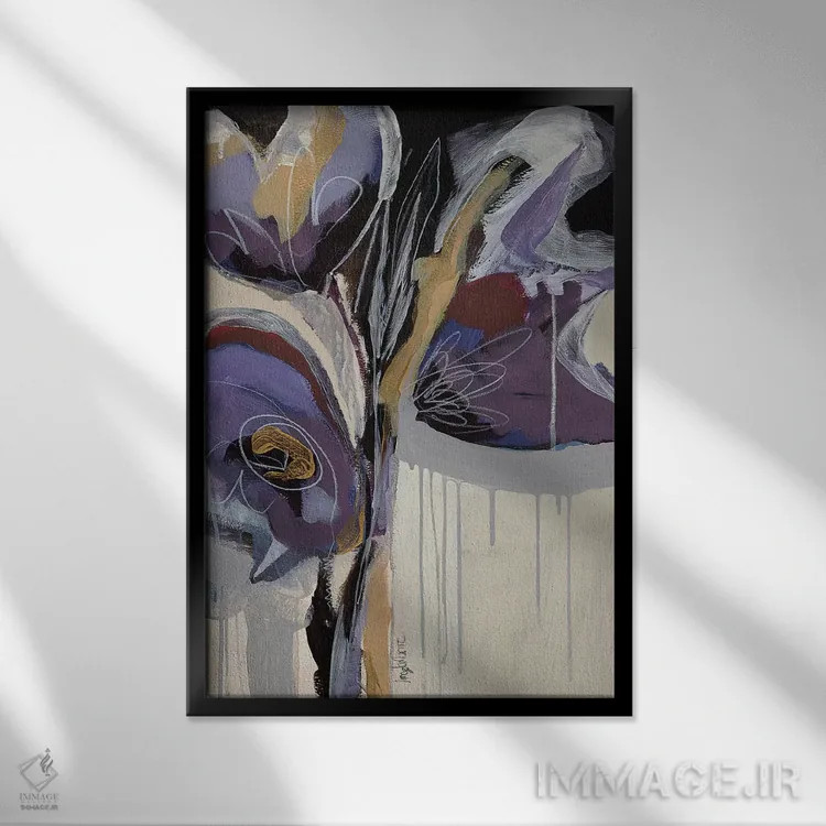 تابلو برداشتهای گلها ۲ اثر آنجلا ماریـتز - نمای قابدار مشکی