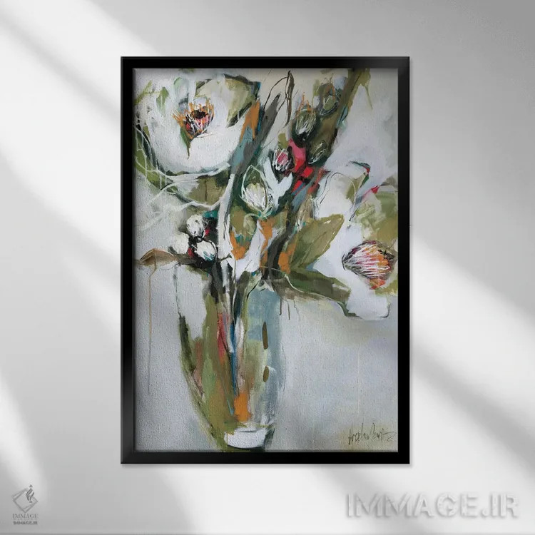 تابلو شکوفه دادن در نوامبر اثر آنجلا ماریـتز - نمای قابدار مشکی