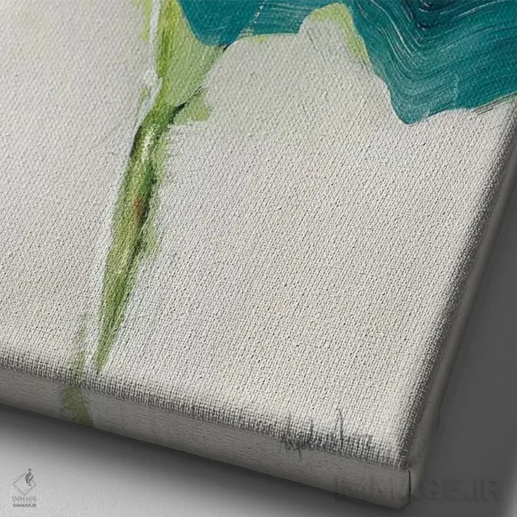 تابلو رز واسابی ۱ (نوعی گل) اثر آنجلا ماریـتز - نمای نزدیک بافت بوم