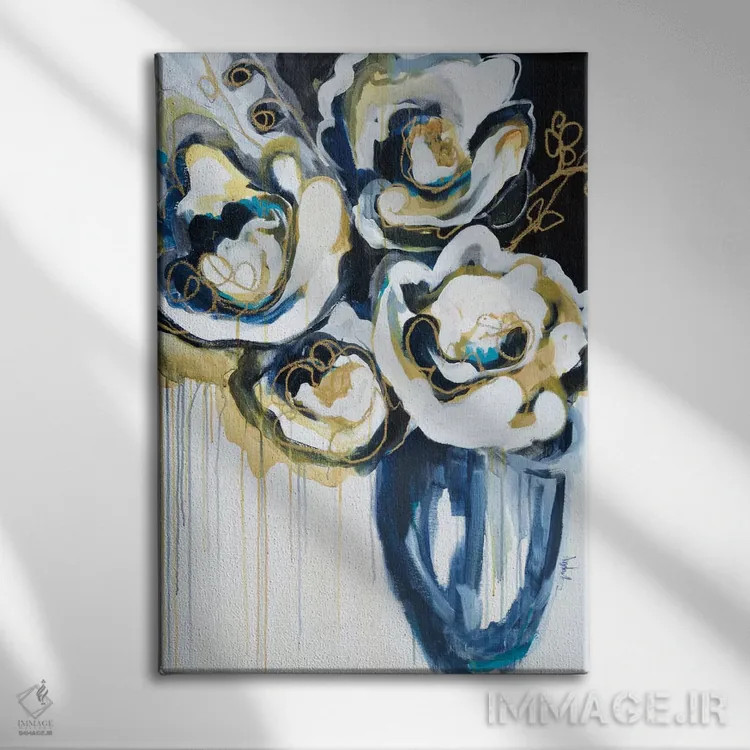 تابلو شکوفهها در کف دریا اثر آنجلا ماریـتز - نمای روبهرو روی دیوار