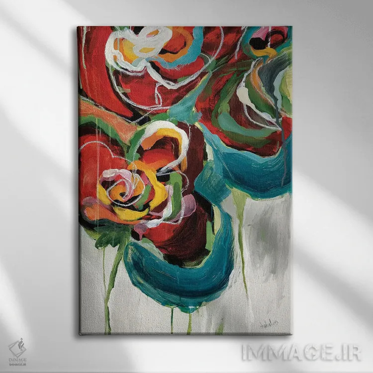 تابلو رز واسابی ۲ اثر آنجلا ماریـتز - نمای روبهرو روی دیوار