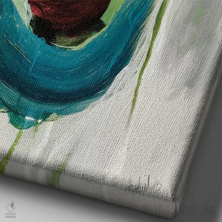 تابلو رز واسابی ۲ اثر آنجلا ماریـتز - نمای نزدیک بافت بوم