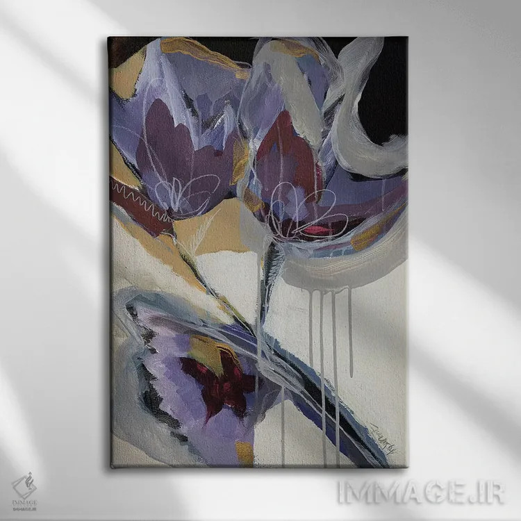تابلو برداشتهای گلها ۱ اثر آنجلا ماریـتز - نمای روبهرو روی دیوار
