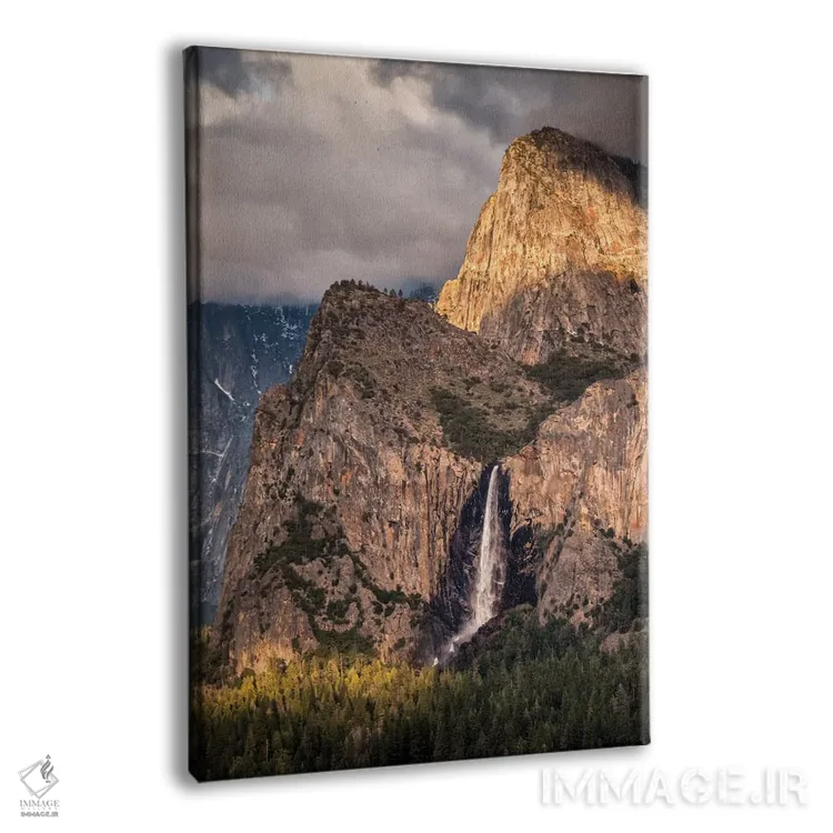 تابلو آمریکا، کالیفرنیا، پارک ملی یوسمیتی، آبشار پردهعروس هنگام غروب ۲ اثر آن کالینز - نمای پرسپکتیو محصول