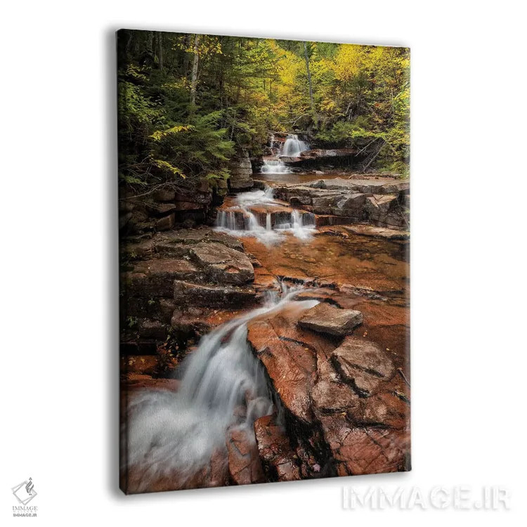 تابلو آمریکا، نیوهمپشایر، کوههای سفید، نمای پانورامای عمودی آبشار کولوسیوم اثر آن کالینز - نمای پرسپکتیو محصول