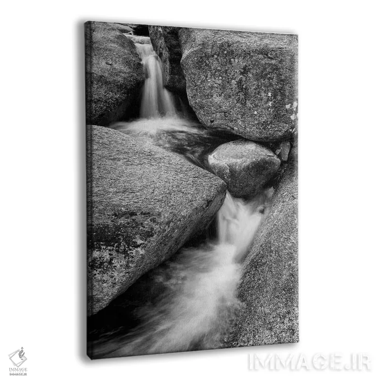 تابلو آمریکا، نیوهمپشایر، کوههای سفید، جریان بروک لوسی کنار صخرههای گرانیتی ۱ اثر آن کالینز - نمای پرسپکتیو محصول