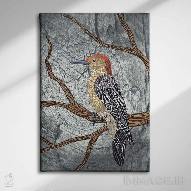 تابلو دارکوب اثر آنجلیکا پارکر - نمای روبهرو روی دیوار