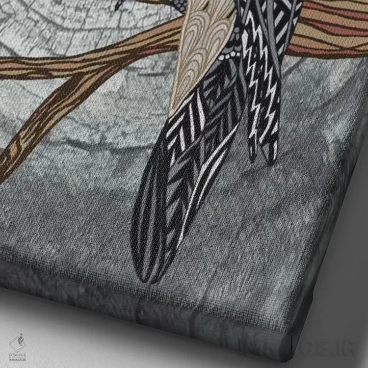 تابلو دارکوب اثر آنجلیکا پارکر - نمای نزدیک بافت بوم