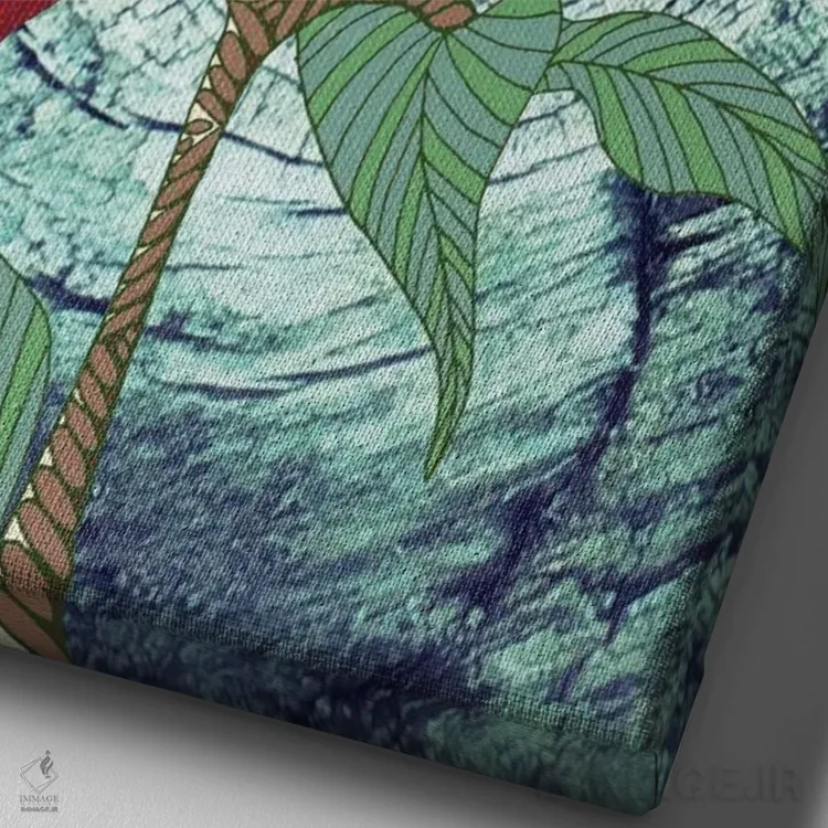 تابلو کارباورال ویرجینیا (پرنده) اثر آنجلیکا پارکر - نمای نزدیک بافت بوم