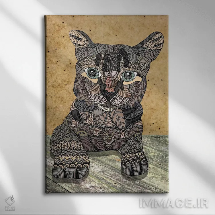 تابلو گربه اثر آنجلیکا پارکر - نمای روبهرو روی دیوار