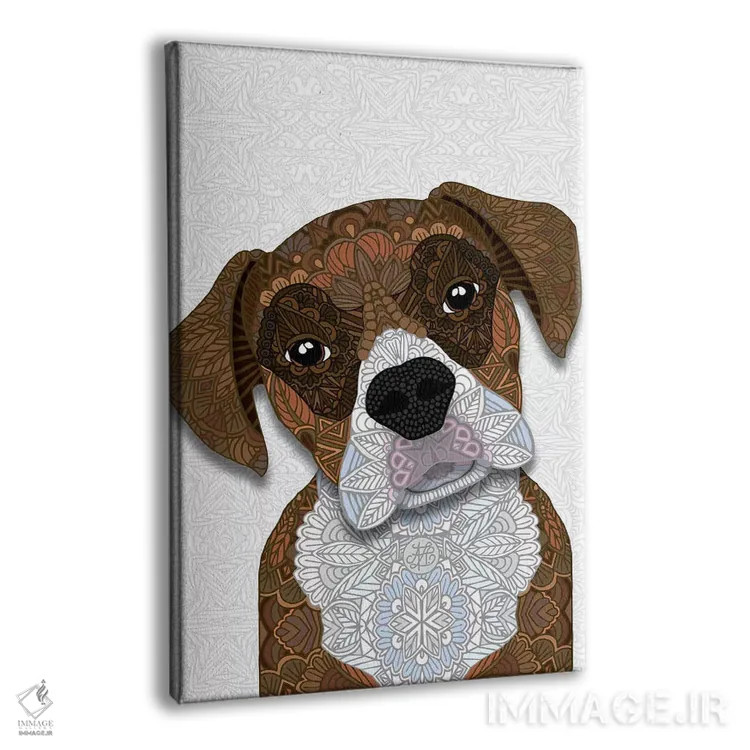 تابلو باکسر قهوهای اثر آنجلیکا پارکر - نمای پرسپکتیو محصول