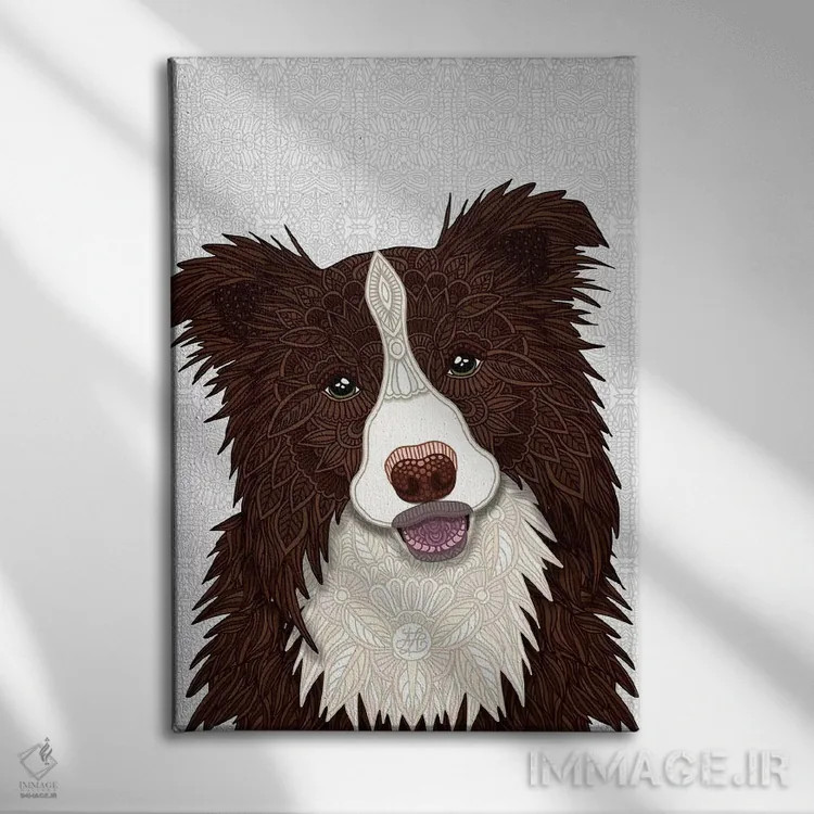 تابلو بردر کولی قرمز (سگ) اثر آنجلیکا پارکر - نمای روبهرو روی دیوار