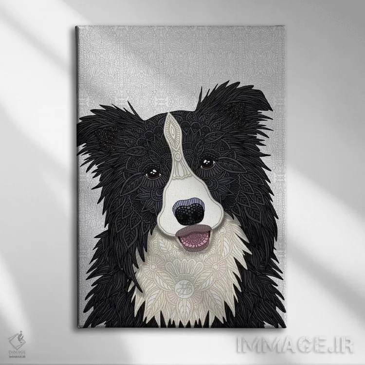 تابلو بردر کولی بامزه (سگ) اثر آنجلیکا پارکر - نمای روبهرو روی دیوار