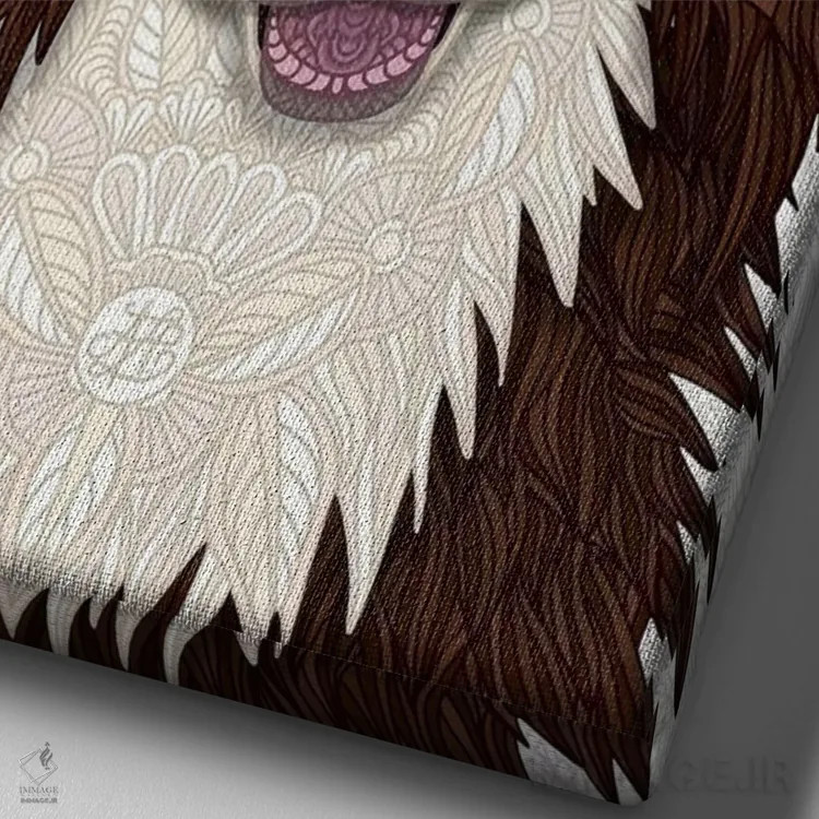 تابلو بردر کولی قرمز (سگ) اثر آنجلیکا پارکر - نمای نزدیک بافت بوم