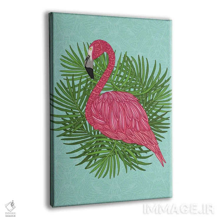 تابلو فلامینگوی صورتی گرمسیری اثر آنجلیکا پارکر - نمای پرسپکتیو محصول