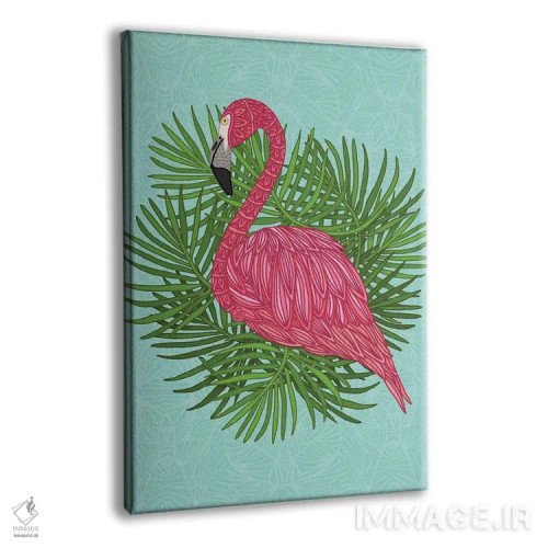 تابلو فلامینگوی صورتی گرمسیری اثر آنجلیکا پارکر - نمای پرسپکتیو محصول