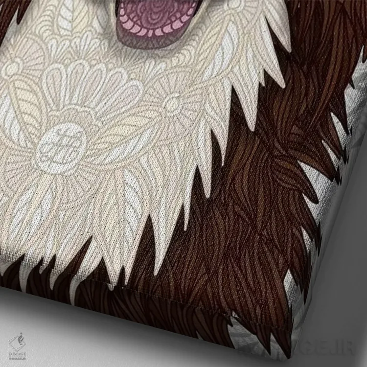 تابلو دختر بردر کولی قرمز گرمسیری اثر آنجلیکا پارکر - نمای نزدیک بافت بوم