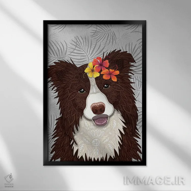 تابلو دختر بردر کولی قرمز گرمسیری اثر آنجلیکا پارکر - نمای قابدار مشکی