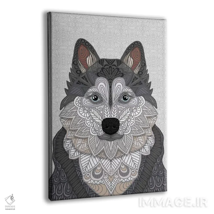 تابلو هاسکی (نژاد سگ) اثر آنجلیکا پارکر - نمای پرسپکتیو محصول