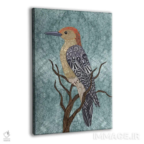 تابلو پرندهٔ دارکوب اثر آنجلیکا پارکر - نمای پرسپکتیو محصول